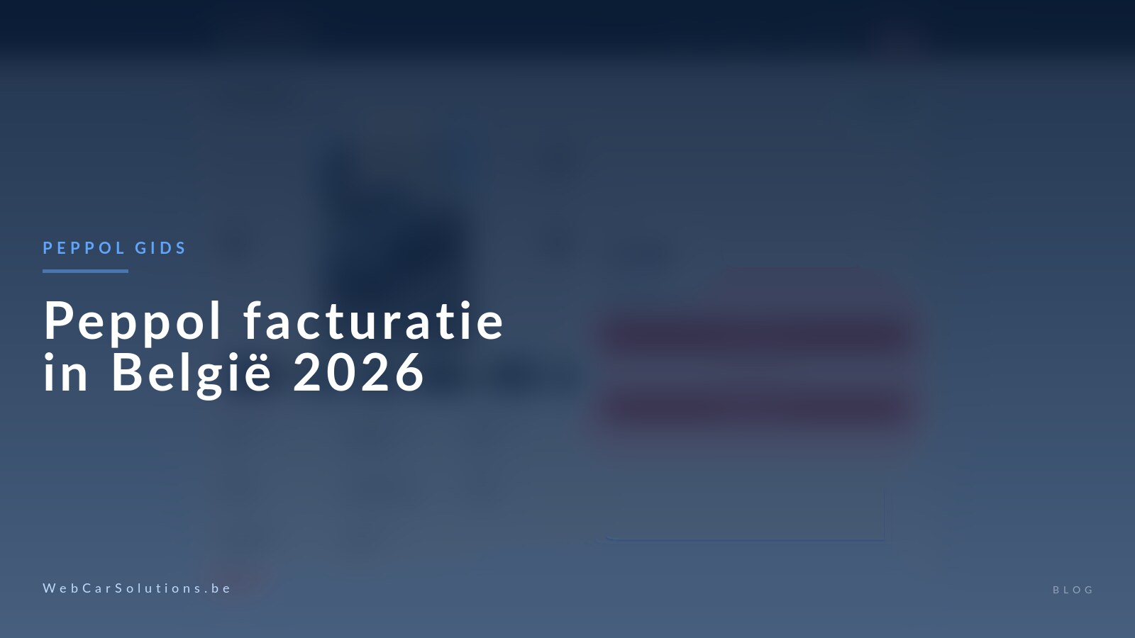 Peppol elektronische facturatie in België: garage gids 2026